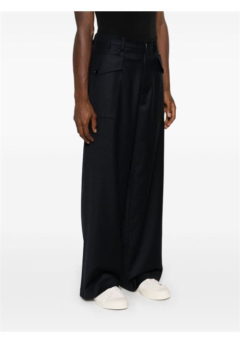 Navy blue Caorloto Fan wool wide-leg trousers Barena Venezia - men BARENA VENEZIA | PAU48230482170